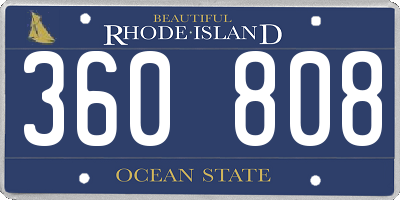RI license plate 360808