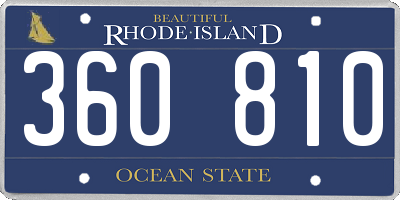 RI license plate 360810