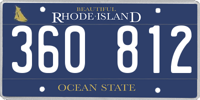 RI license plate 360812