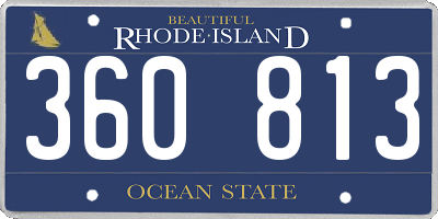RI license plate 360813