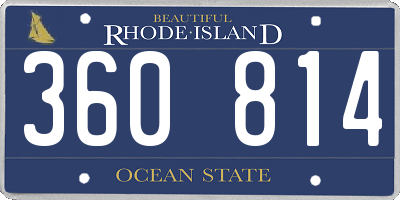 RI license plate 360814