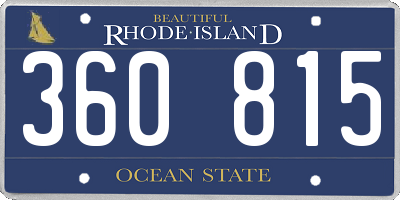 RI license plate 360815
