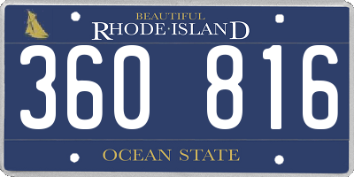 RI license plate 360816