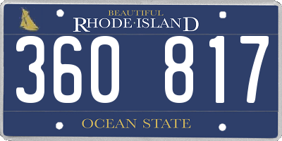 RI license plate 360817