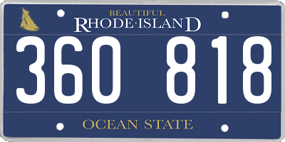 RI license plate 360818