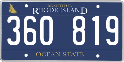 RI license plate 360819