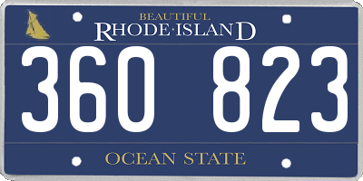 RI license plate 360823