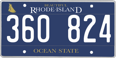 RI license plate 360824