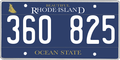 RI license plate 360825