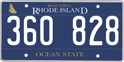 RI license plate 360828