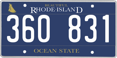 RI license plate 360831