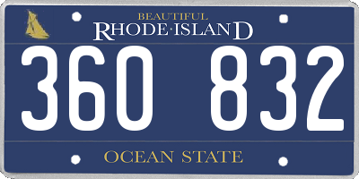 RI license plate 360832