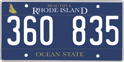 RI license plate 360835