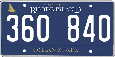 RI license plate 360840