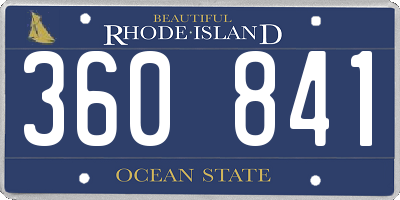 RI license plate 360841