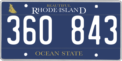 RI license plate 360843