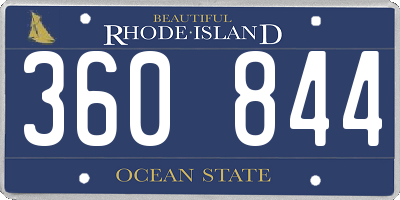 RI license plate 360844