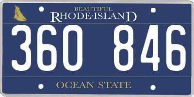 RI license plate 360846