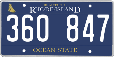 RI license plate 360847