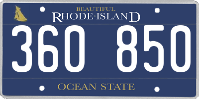 RI license plate 360850