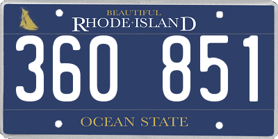 RI license plate 360851