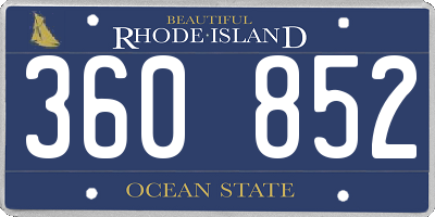 RI license plate 360852