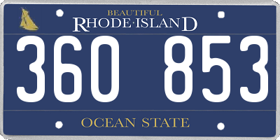 RI license plate 360853