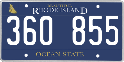 RI license plate 360855