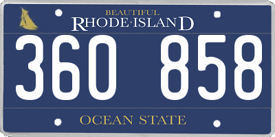 RI license plate 360858