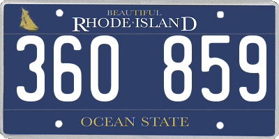RI license plate 360859