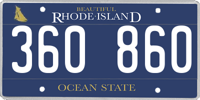 RI license plate 360860