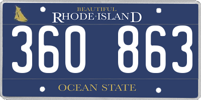RI license plate 360863