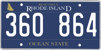 RI license plate 360864