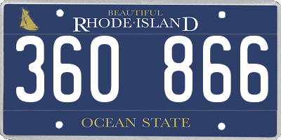 RI license plate 360866