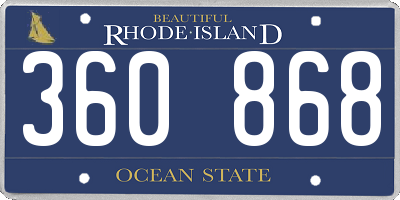 RI license plate 360868