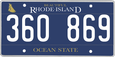 RI license plate 360869