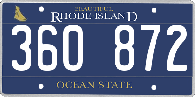 RI license plate 360872