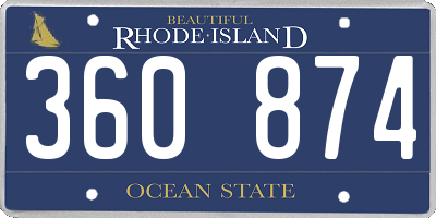 RI license plate 360874