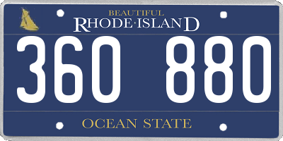 RI license plate 360880