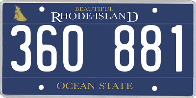 RI license plate 360881
