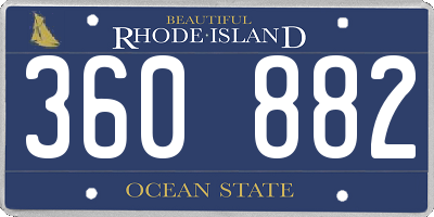 RI license plate 360882