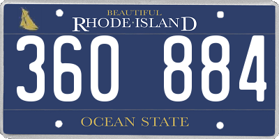 RI license plate 360884