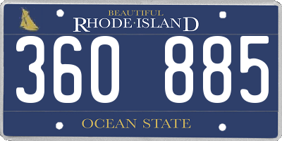 RI license plate 360885