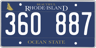 RI license plate 360887