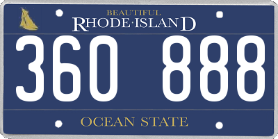 RI license plate 360888
