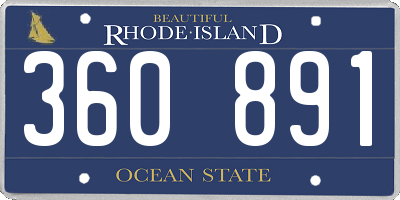 RI license plate 360891
