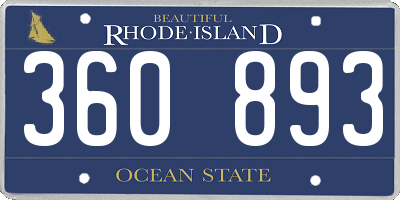 RI license plate 360893