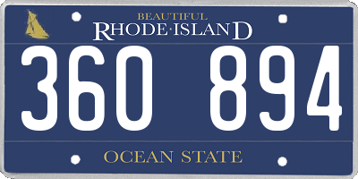 RI license plate 360894