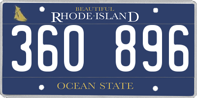 RI license plate 360896