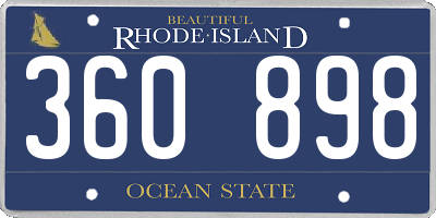 RI license plate 360898